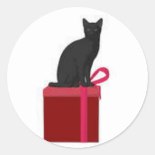 Adesivo Redondo Gatinho do Natal