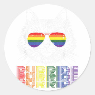 Adesivo Redondo Gatinho Gatinho Gato-de-Orgulho gay-Purgue Pet LGB