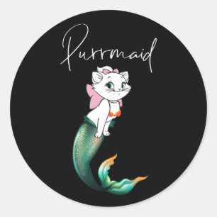Adesivo Redondo Gatinho Gato-Purê - Design de Gato-Sereia Divertid