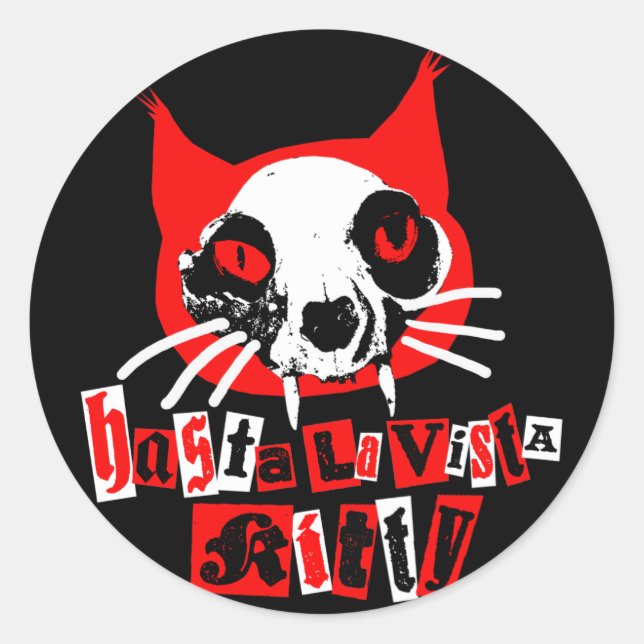 Adesivo Redondo Gatinho HASTA LA VISTA (Frente)