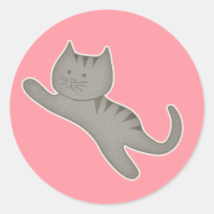 Adesivo Redondo Gatinho Kat Sticker