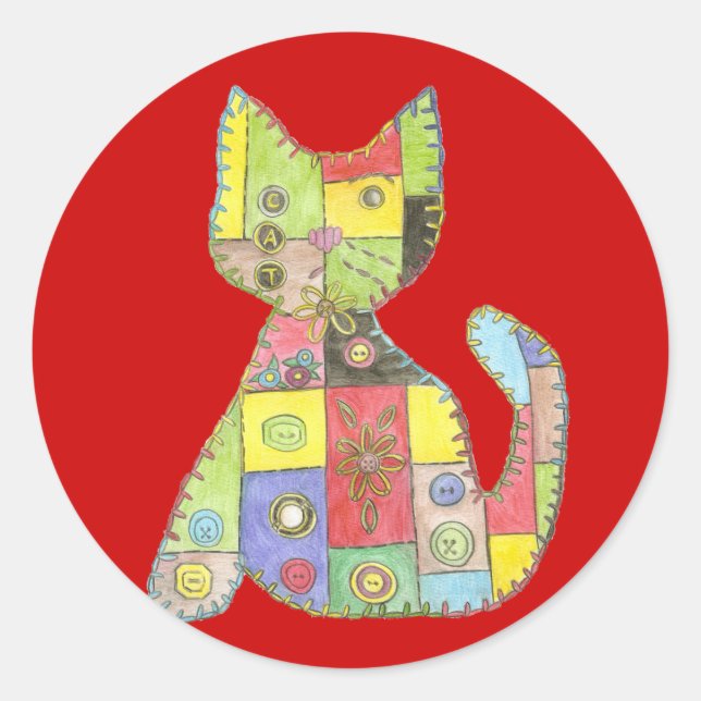 Adesivo Redondo Gatinho Keepsakadesivo (Frente)