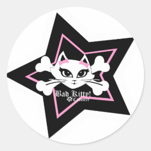 Adesivo Redondo Gatinho mau Stickerz