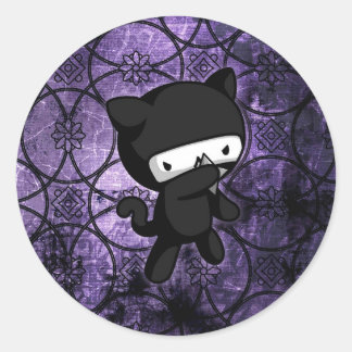 Adesivo Redondo Gatinho Ninja