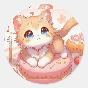 Adesivo Redondo Gatinho pequeno