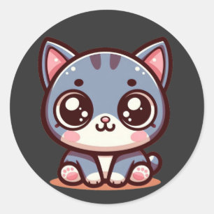 Adesivo Redondo gatinho sentado bonito