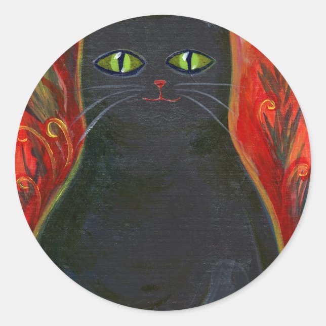 Adesivo Redondo Gatinho Voodoo (Frente)