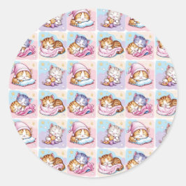 Adesivo Redondo Gatito de Sueños Classic Round