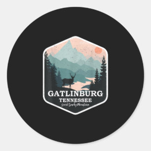 Adesivo Redondo Gatlinburg Tennessee Excelente Montanhas Enfumaça