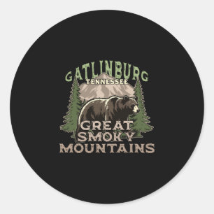 Adesivo Redondo Gatlinburg tennessee grandes montanhas fumegantes