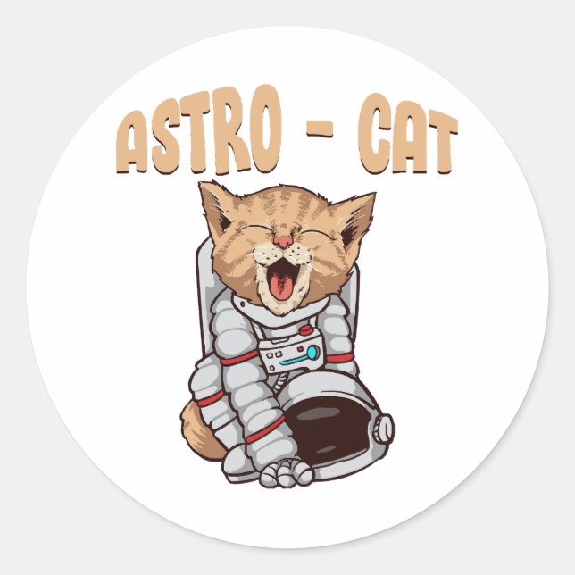 Adesivo Redondo Gato Astro (Frente)