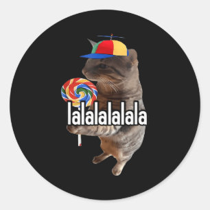 Adesivo Redondo Gato Bobo Com Lollip Meme