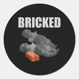 Adesivo Redondo Gato Bricked Engraçado Nocauteado Cats Sayi Bobo