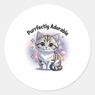 Adesivo Redondo Gato Charm Sticker