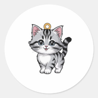 Adesivo Redondo Gato Charm Sticker
