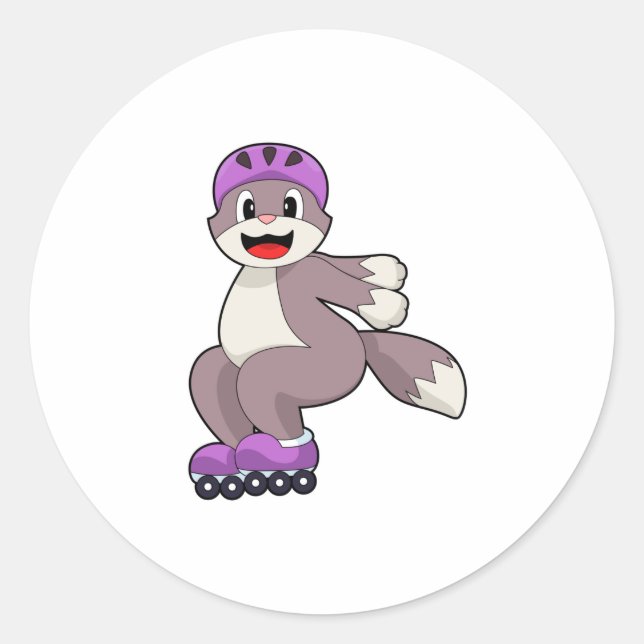 Adesivo Redondo Gato com skates (Frente)