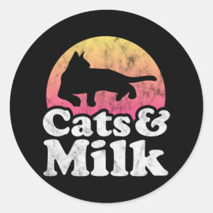 Adesivo Redondo Gato Comendo Espaguete 45