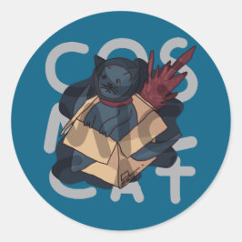 Adesivo Redondo Gato Cósmico