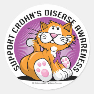 Adesivo Redondo Gato da doença de Crohn
