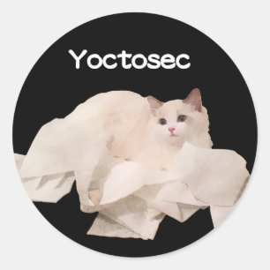 Adesivo Redondo Gato da iluminação de Yoctosec