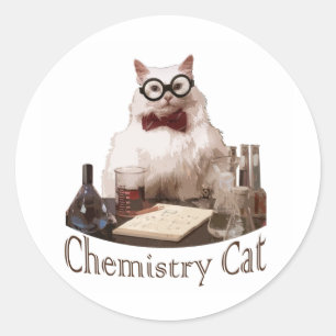Adesivo Redondo Gato da química (do reddit dos memes 9gag)