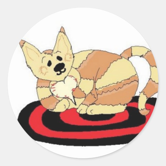 Adesivo Redondo Gato de Gatinho Doce (Frente)