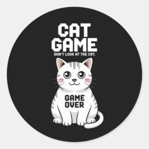Adesivo Redondo Gato De Gato Não Olhe Para O Gato Sobre Engraçado