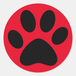 Adesivo Redondo Gato De Gato Simples Preto Vermelho