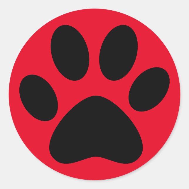 Adesivo Redondo Gato De Gato Simples Preto Vermelho (Frente)