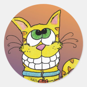 Adesivo Redondo Gato de Grinning