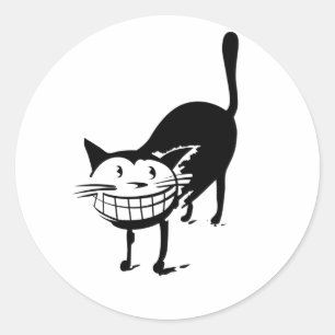 Adesivo Redondo Gato de Grinning