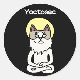 Adesivo Redondo Gato de Iluminismo da Yoctosec