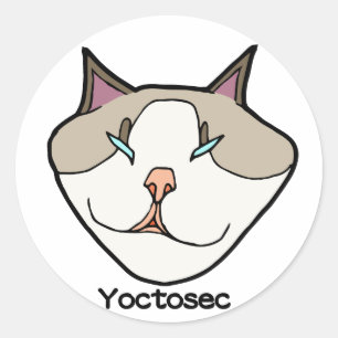 Adesivo Redondo Gato de Iluminismo da Yoctosec