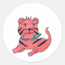 Adesivo Redondo Gato de Laranja Cinto