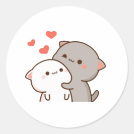 Adesivo Redondo Gato de Pêssego de Mochi Cugado