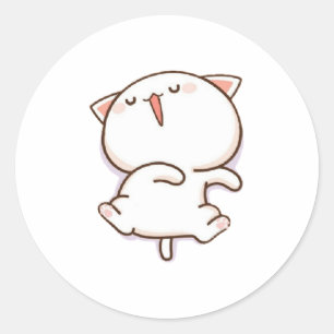 Adesivo Redondo Gato de Pêssego de Mochi Cugado