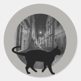 Adesivo Redondo gato de rua