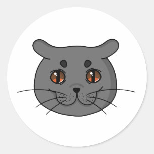 Adesivo Redondo Gato de Shorthair Britânico