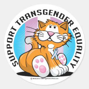 Adesivo Redondo Gato do Transgender