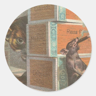 Adesivo Redondo Gato e Rato