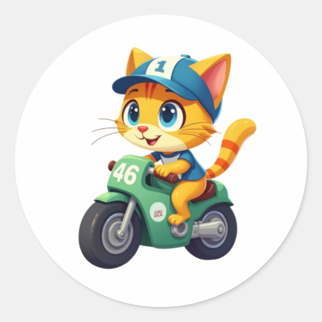 Adesivo Redondo Gato engraçado (Frente)