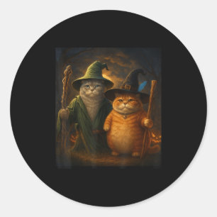 Adesivo Redondo Gato Engraçado Halloween Gato Meme Gato Gato Estra