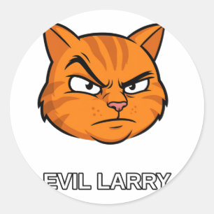 Adesivo Redondo Gato Engraçado Larry Malvado