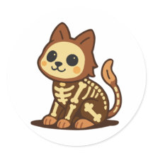 Gato Esqueleto Assustador