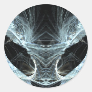 Adesivo Redondo Gato estrangeiro. Fractal. Mystical da arte da