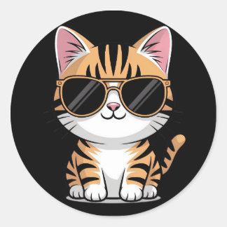 Adesivo Redondo Gato fofo