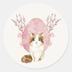 Adesivo Redondo Gato Fofo Sakura