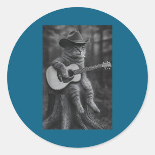 Adesivo Redondo Gato Fumando Cigarro Guaxinim Gambá Meme Engraçado