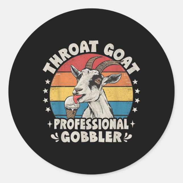 Adesivo Redondo Gato-Garganta Retro Inapropriado Humor Adulto Engr (Frente)