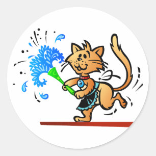 Adesivo Redondo Gato Gatinho Limpador de primavera